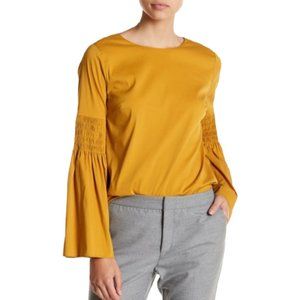 CATHERINE MALANDRINO Gold Bell Sleeve Top - Medium